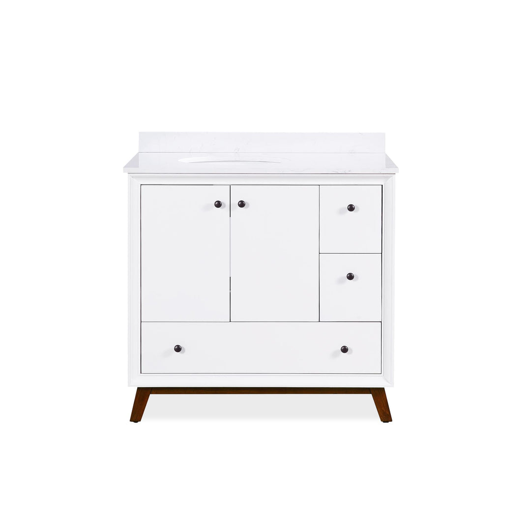Bleeker 36 Inch Bathroom Vanity - White - 36"