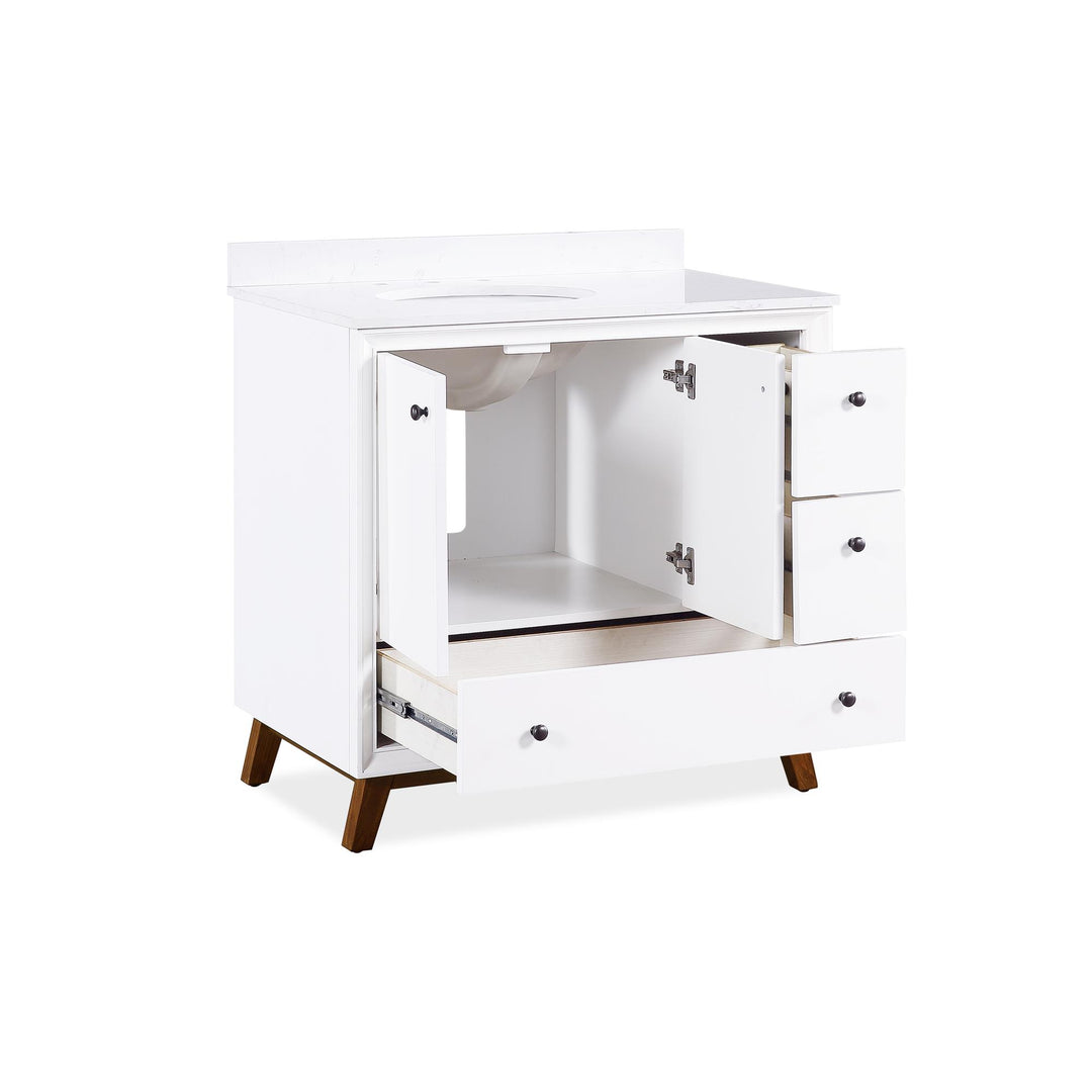 Bleeker 36 Inch Bathroom Vanity - White - 36"