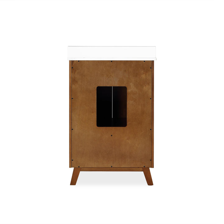 Bleeker Solid Wood Bathroom Vanity with Pre-Installed Oval Porcelain Sink - Chocolate - 24"