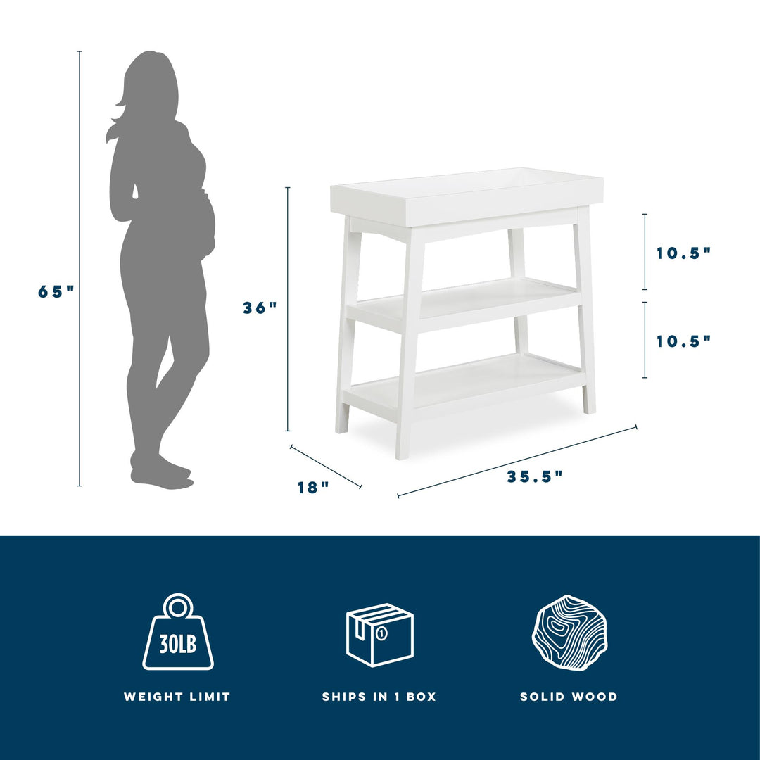 Harper Open Changing Table - White