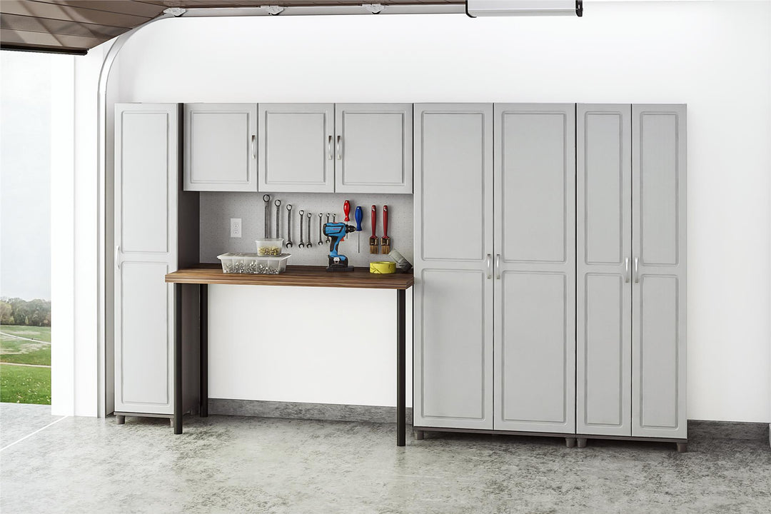 Kendall 54 Inch Multipurpose Storage Wall Cabinet with Shelves - Gray