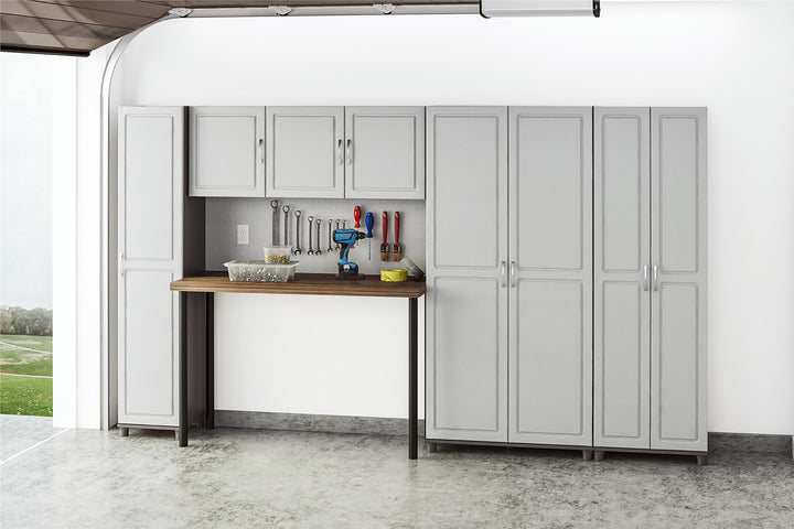 Kendall 54 Inch Multipurpose Storage Wall Cabinet with Shelves - Gray
