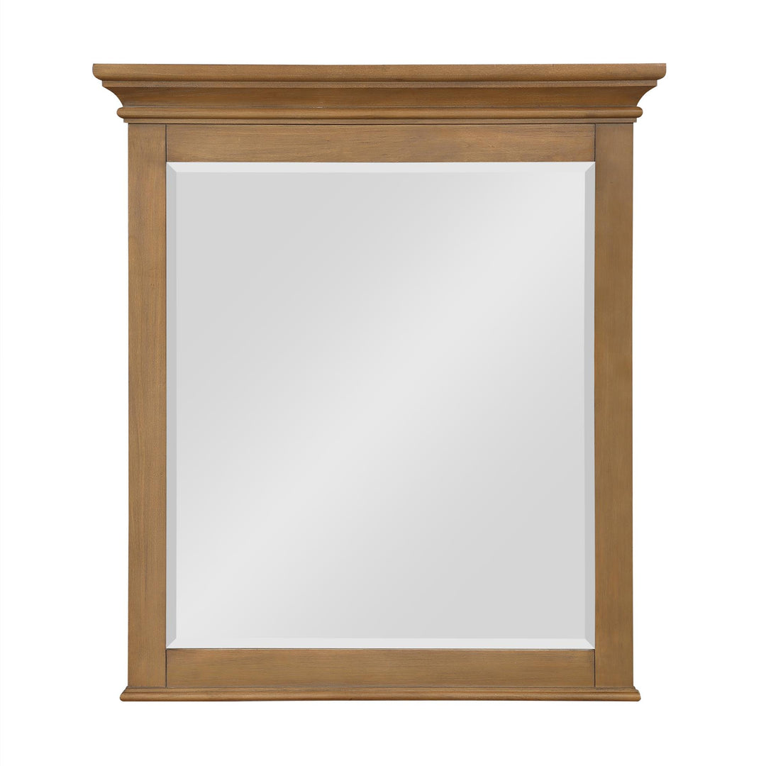 Monteray Beach 24 Inch Bathroom Mirror with Decorative Crown Molding - Natural Rustic - 30"