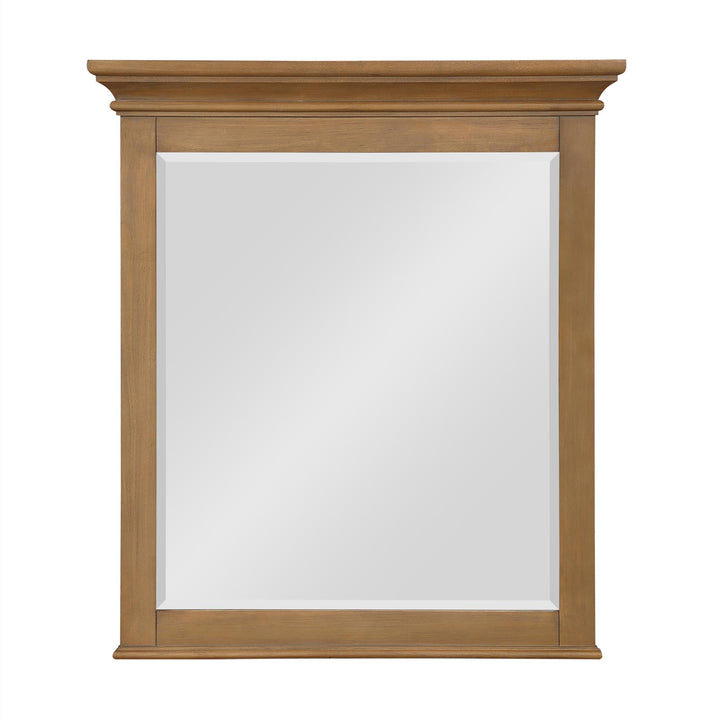 Monteray Beach 24 Inch Bathroom Mirror with Decorative Crown Molding - Natural Rustic - 30"