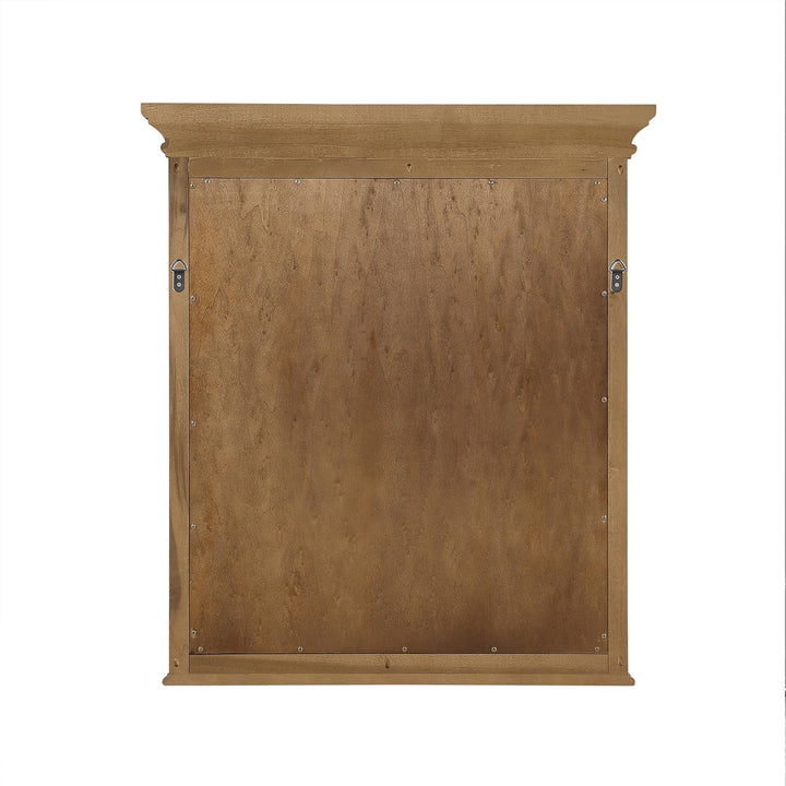 Monteray Beach 24 Inch Bathroom Mirror with Decorative Crown Molding - Natural Rustic - 30"