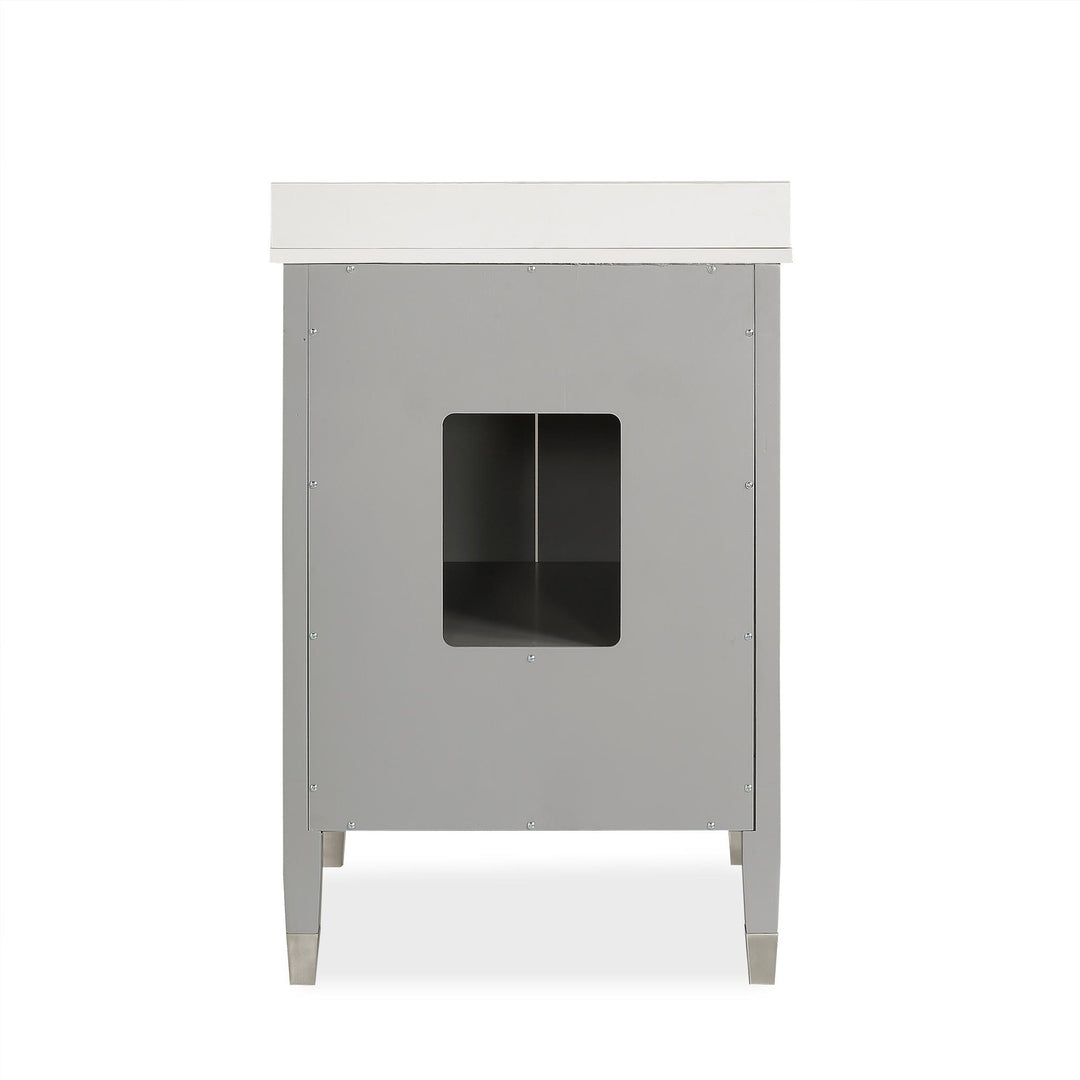 Metcalfe 30 Inch Bathroom Vanity with Composite Granite Counter Top - Gray - 24"
