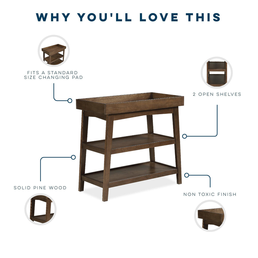 Harper Open Changing Table - Florence Walnut