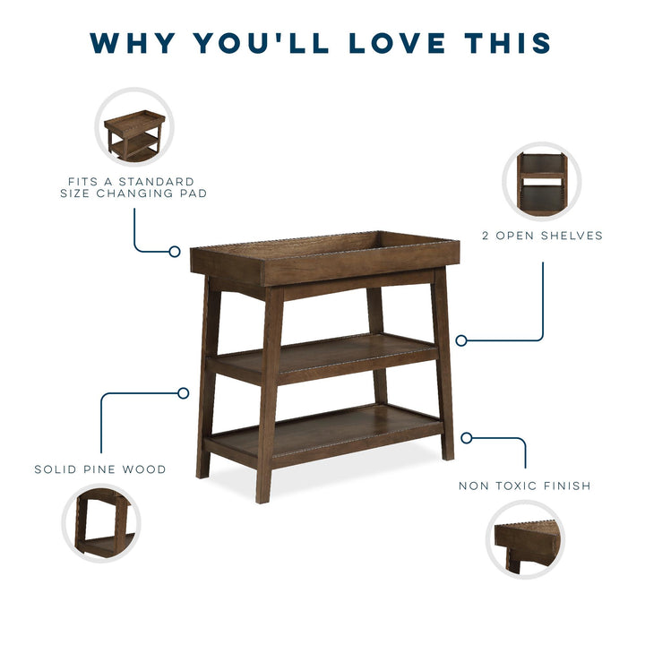 Harper Open Changing Table - Florence Walnut