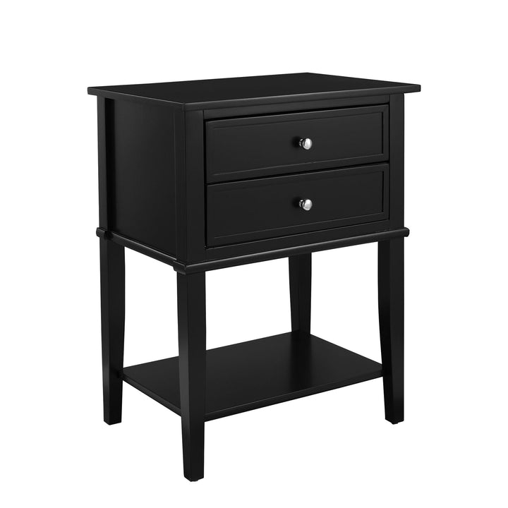 Franklin Accent Table with 2 Drawers - Black