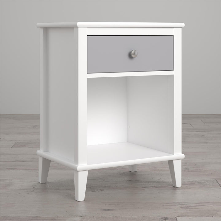 Contemporary Nightstand with 2 Sets of Knobs -  Gray