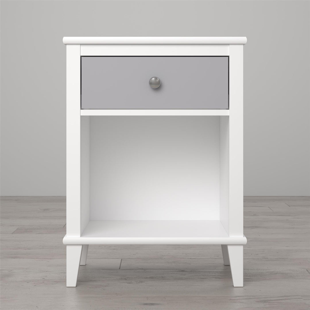 Stylish Nightstand with Multiple Knobs -  Gray