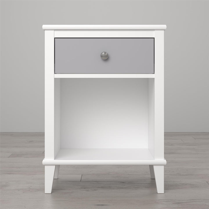 Stylish Nightstand with Multiple Knobs -  Gray