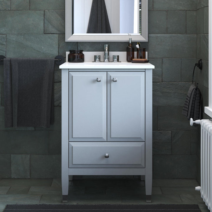 Metcalfe 30 Inch Bathroom Vanity with Composite Granite Counter Top - Gray - 24"