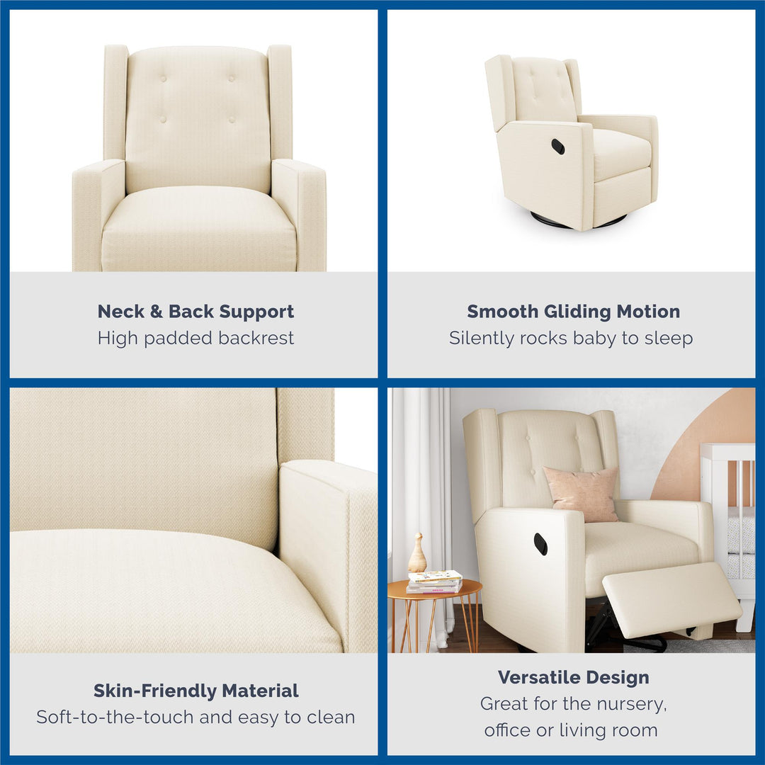 Mikayla Swivel Glider for Living Room -  White