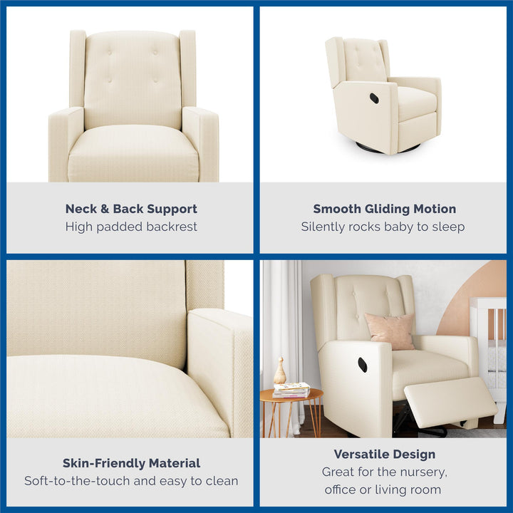 Mikayla Swivel Glider for Living Room -  White