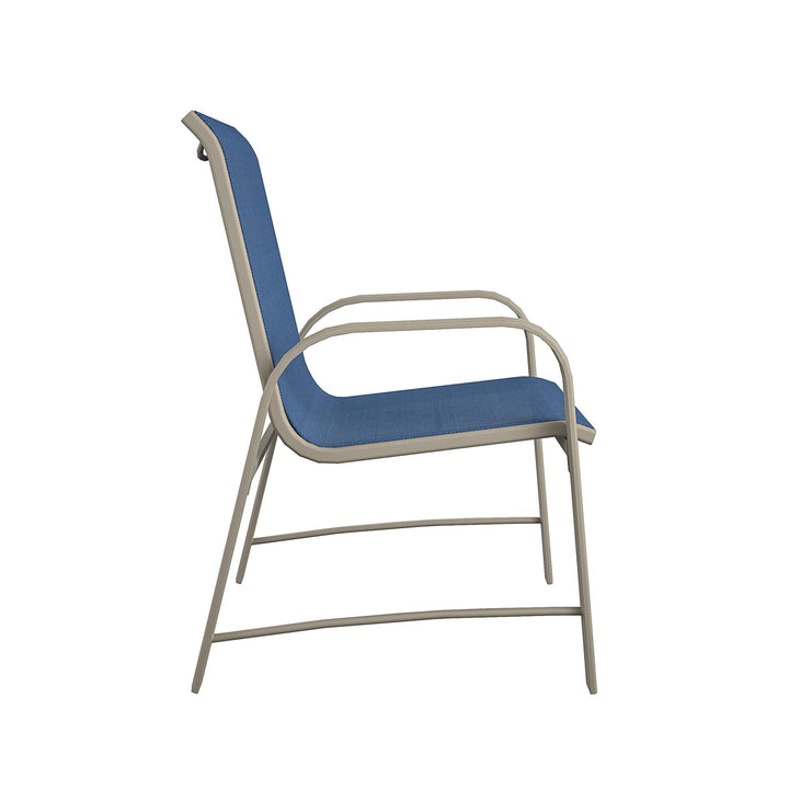 Paloma Outdoor Patio Dining Chairs with Weather Resistant Steel Frame, Set of 6 - Navy