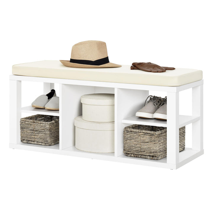 Parsons Multipurpose Storage Bench with Foam Cushion - White