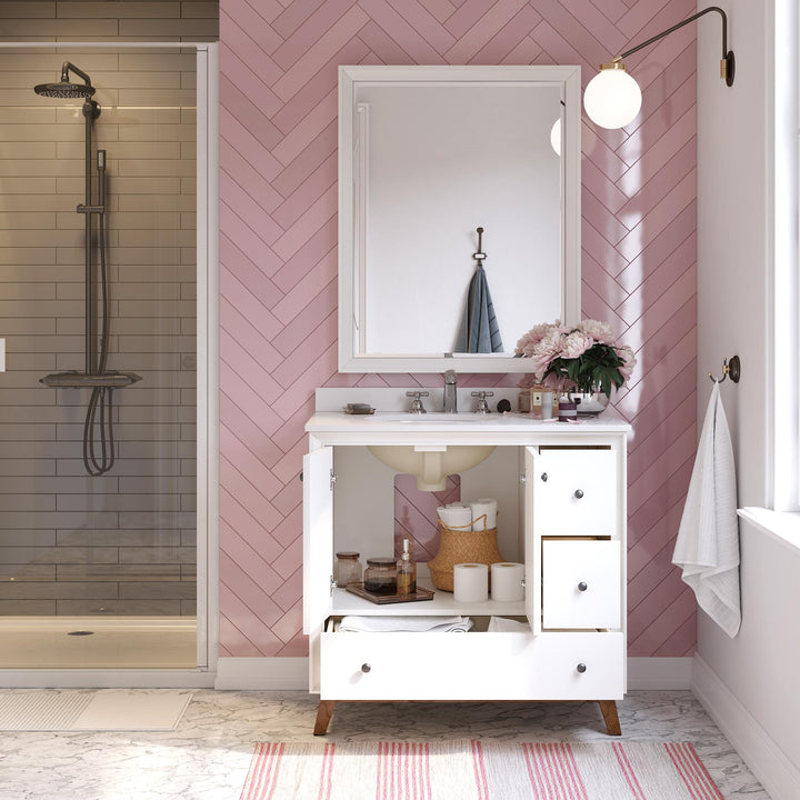 Bleeker 36 Inch Bathroom Vanity - White - 36"