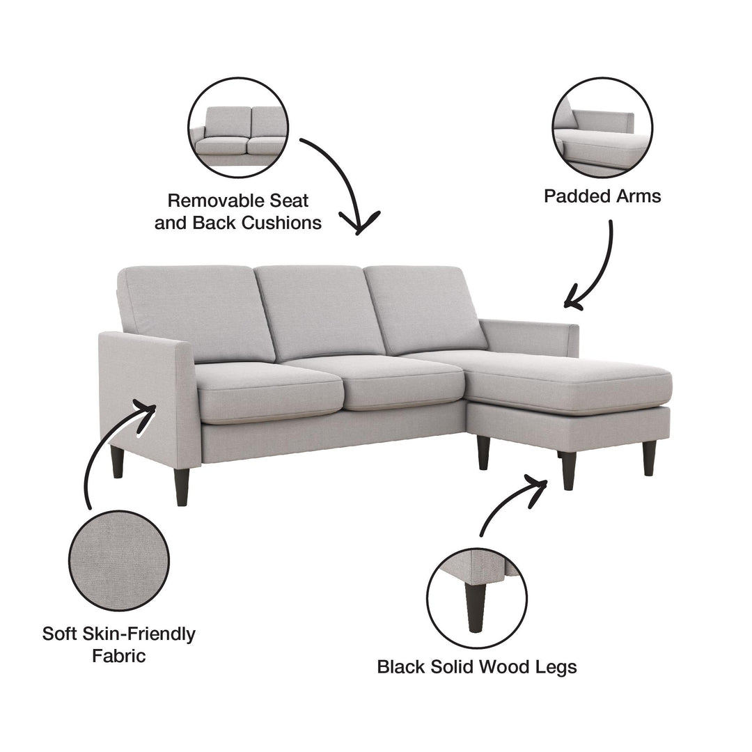 Winston Reversible Sofa Sectional - Light Gray