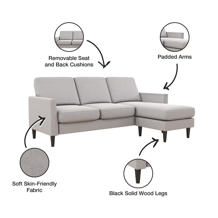 Winston Reversible Sofa Sectional - Light Gray