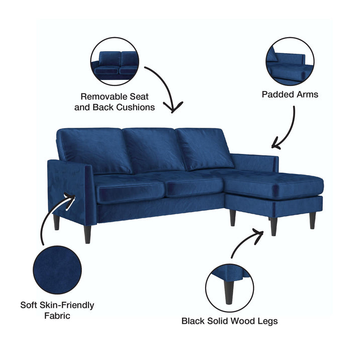 Winston Reversible Sofa Sectional - Blue