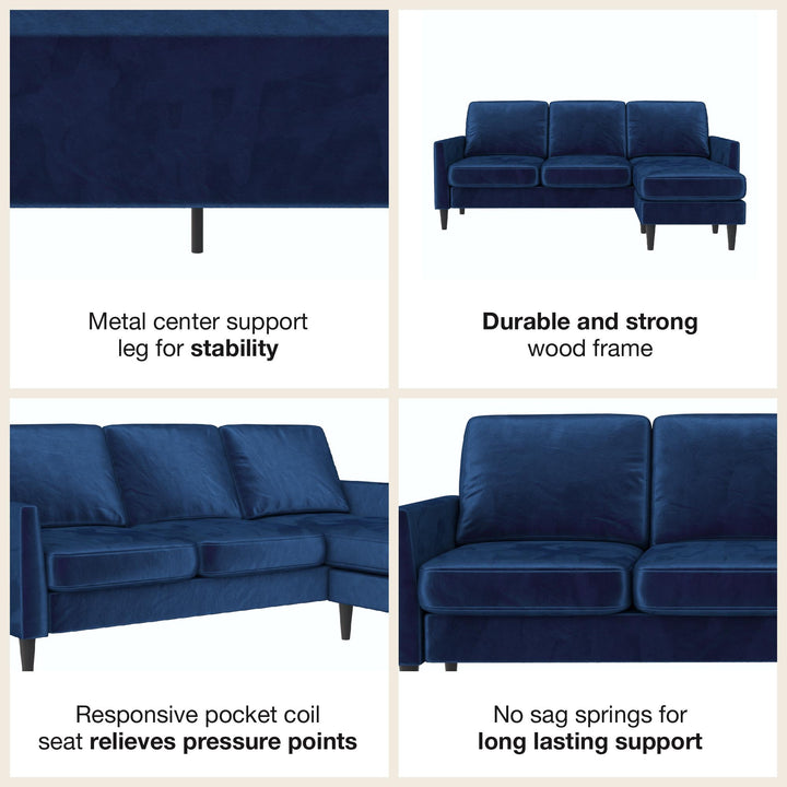 Winston Reversible Sofa Sectional - Blue