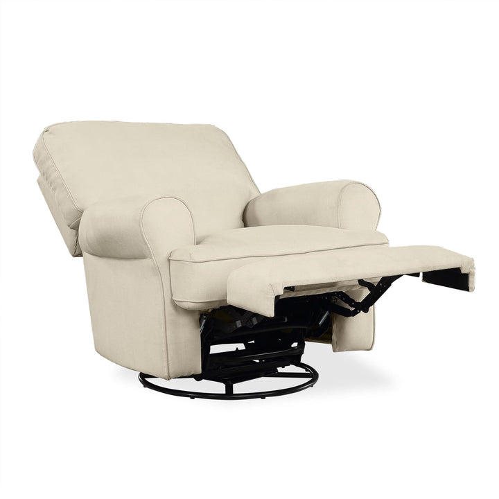 Stylish Swivel Glider with Pillowback -  Beige