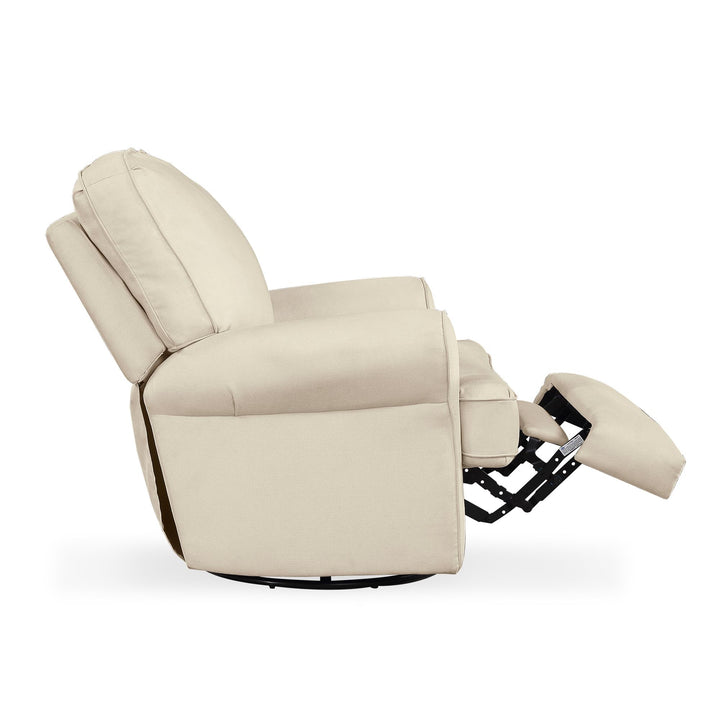 Tiana Swivel Glider Recliner Chair with Big Roll Arms and Pillowback - Beige