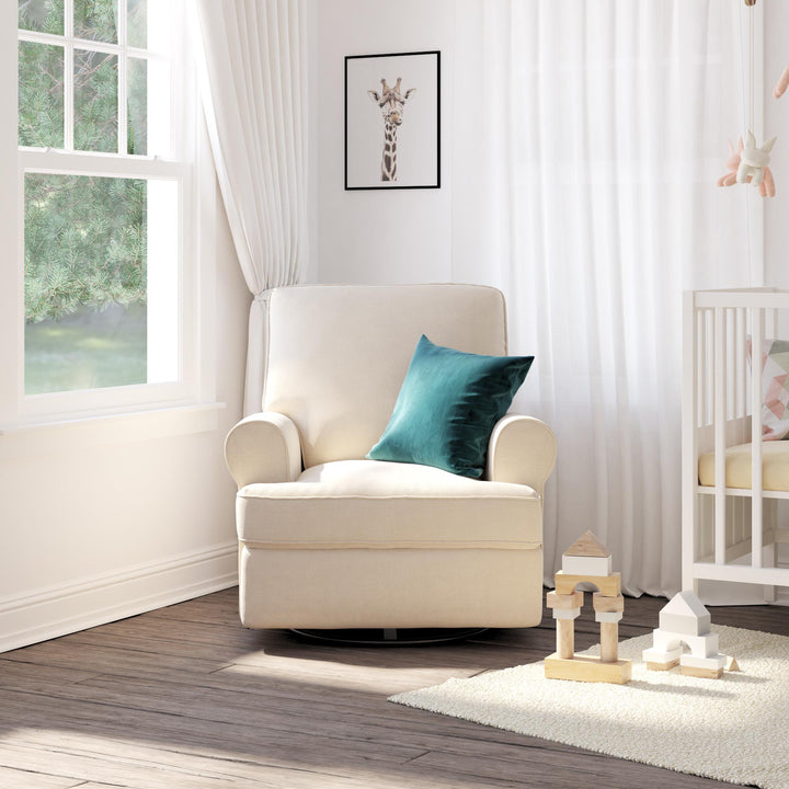 Best Glider Recliner with Roll Arms -  Beige
