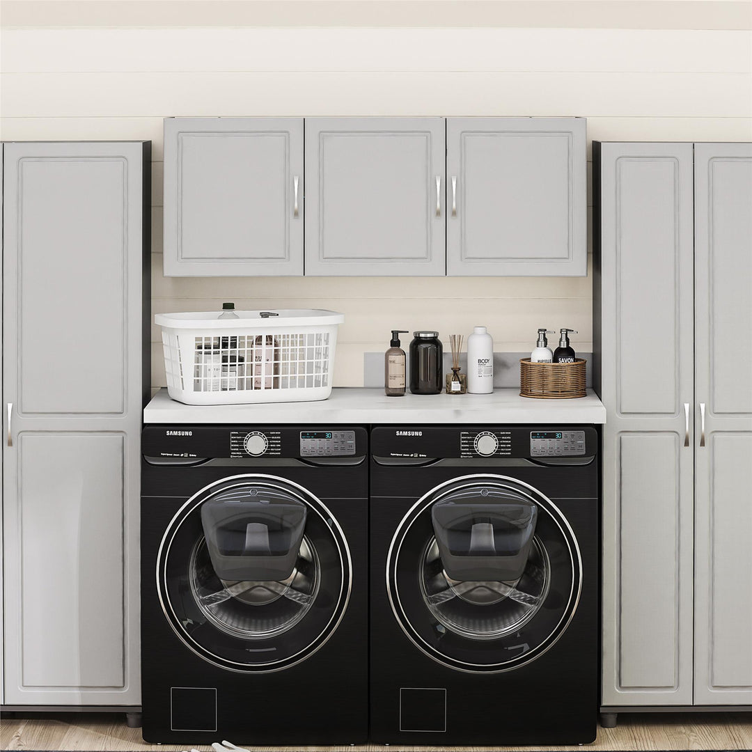 Kendall 54 Inch Multipurpose Storage Wall Cabinet with Shelves - Gray