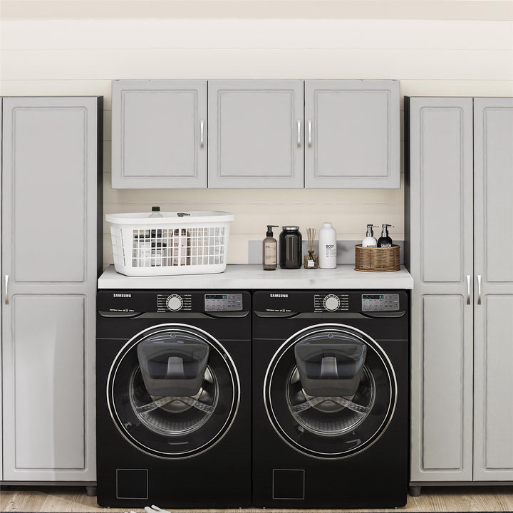 Kendall 54 Inch Multipurpose Storage Wall Cabinet with Shelves - Gray