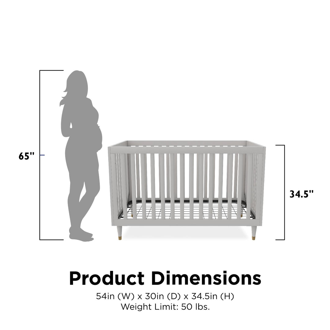 Rowan Valley Flint 3 in 1 Crib with Adjustable Heights - Sharkey Grey