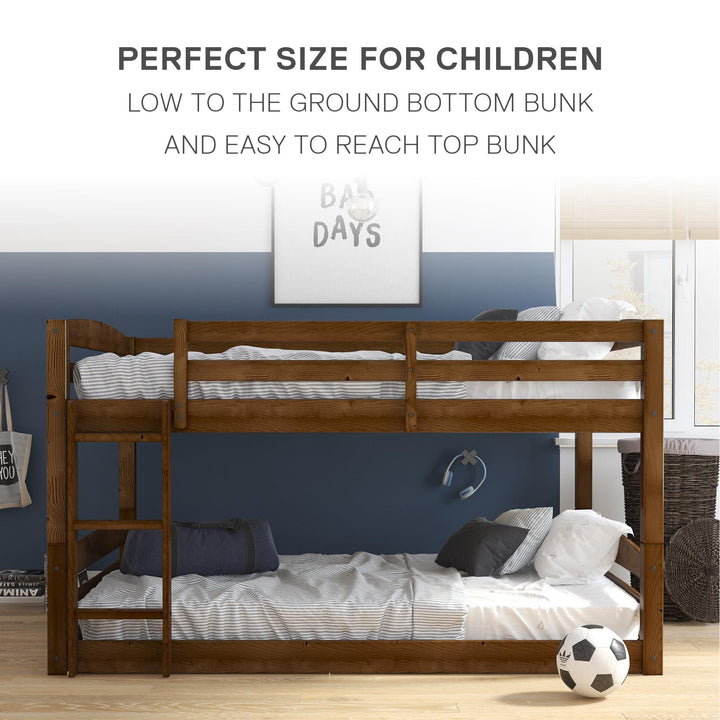 Sierra Full over Full Wood Bunk Bed, Converts into 2 Full Beds - Mocha - Full-Over-Full