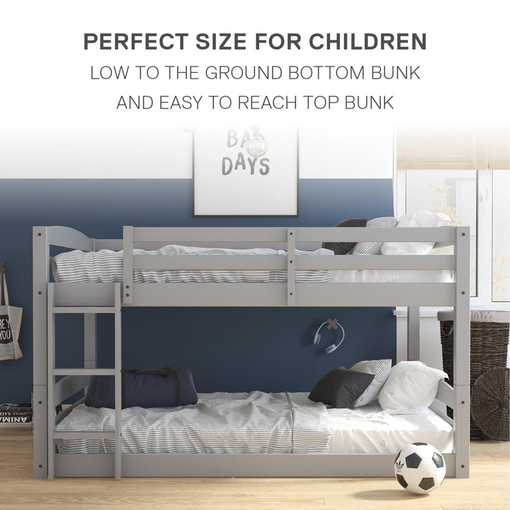 Sierra Full over Full Wood Bunk Bed, Converts into 2 Full Beds - Gray - Full-Over-Full