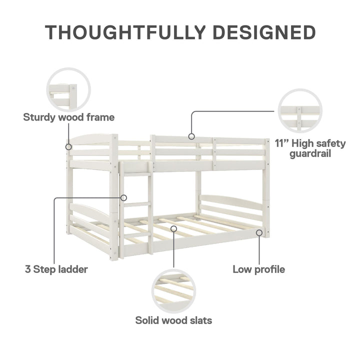 Sierra Full over Full Wood Bunk Bed, Converts into 2 Full Beds - White - Full-Over-Full