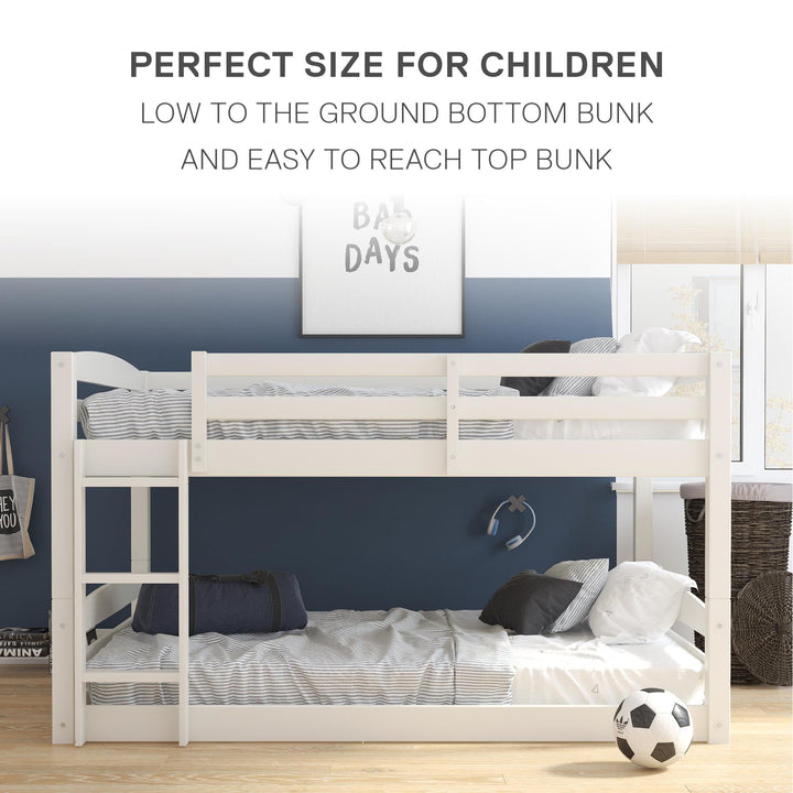 Sierra Full over Full Wood Bunk Bed, Converts into 2 Full Beds - White - Full-Over-Full