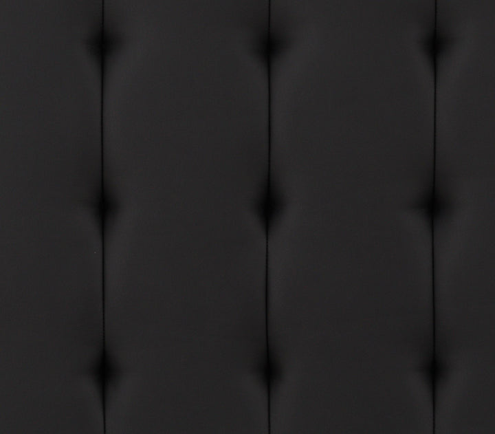 Emily Upholstered Bed with Wood Frame and Slats - Black Faux Leather - Full