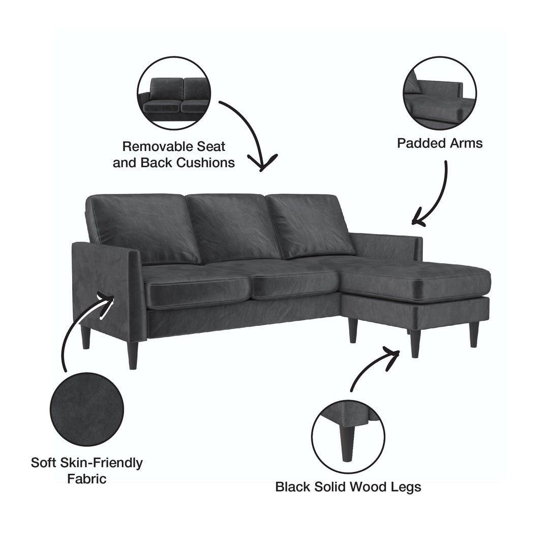 Winston Reversible Sofa Sectional - Dark Gray