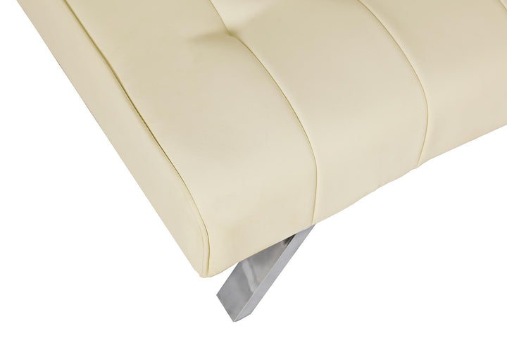 Emily Split-Back Upholstered 2 Seat Convertible Futon - Vanilla Faux Leather