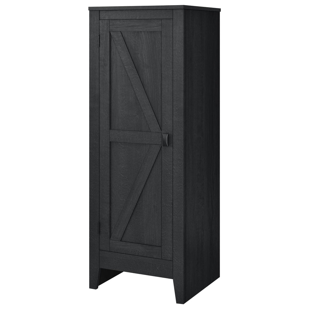 SystemBuild Farmington Storage Cabinet with 4 Shelves - Black Oak