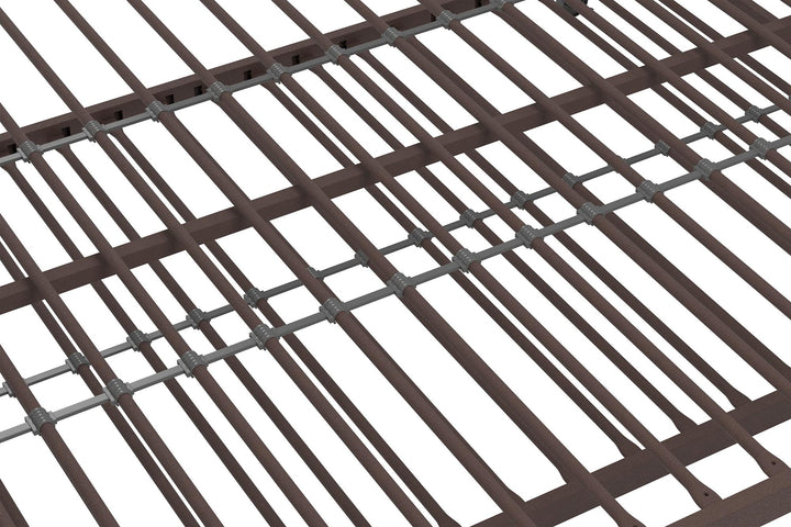 Manila Metal Daybed and Trundle Set with Sturdy Metal Frame and Slats - Bronze - Full