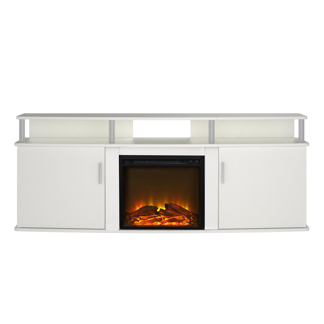 Carson Electric Fireplace TV Console for TVs up to 70 Inch - White