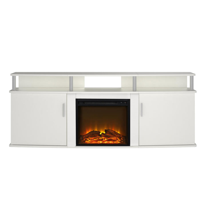 Carson Electric Fireplace TV Console for TVs up to 70 Inch - White