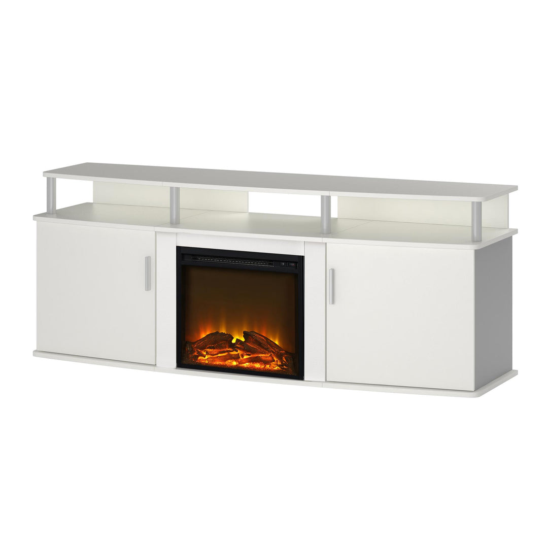Carson Electric Fireplace TV Console for TVs up to 70 Inch - White