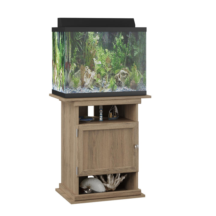 10/20 Gallon Aquarium Stand with Open and Concealed Storage - Rustic Oak