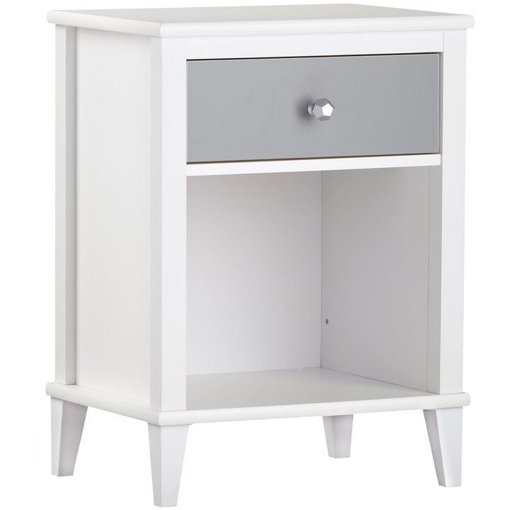 Functional Nightstand with Knobs and Storage -  Gray