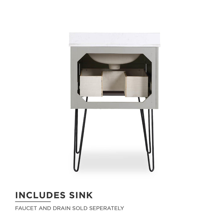 Tribecca 24 Inch Floating Wall Mounted Bathroom Vanity - Gray - 24"