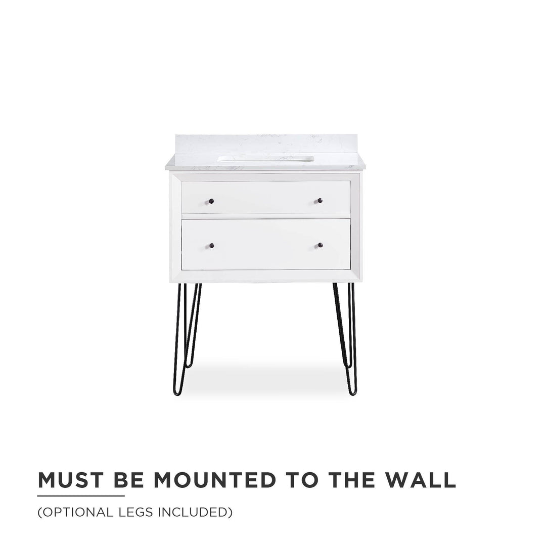 Tribecca 24 Inch Floating Wall Mounted Bathroom Vanity - White - 30"
