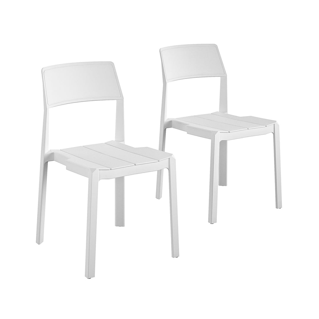 Poolside Collection Chandler Stacking Dining Chairs Indoor/Outdoor, Set of 2 - White - 2-Pack