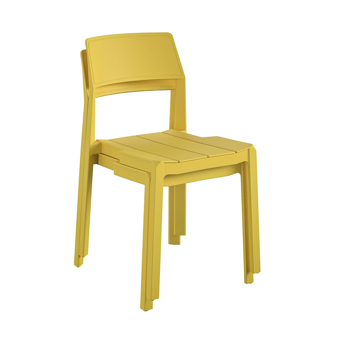 Poolside Collection Chandler Stacking Dining Chairs Indoor/Outdoor, Set of 2 - Yellow - 2-Pack